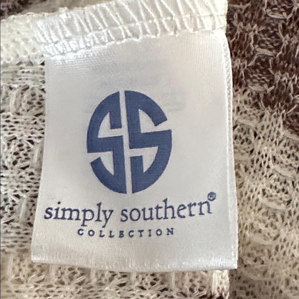 NWOT Women’s Simply Southern Brown & Cream Cow Print Waffle Knit Cardigan Sz L - Picture 7 of 8
